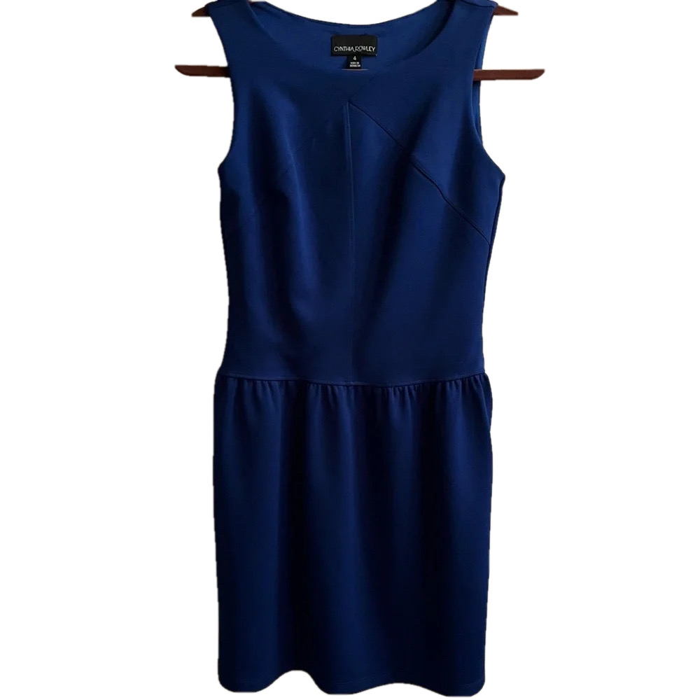 CYNTHIA ROWLEY~ COBALT BLUE~PULLOVER DRESS~SIZE 4